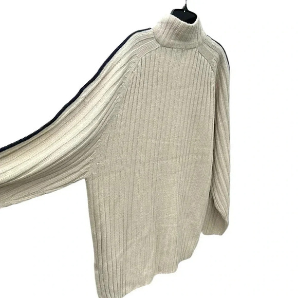 Y2K,Vintage NWOT sweater M. &  L .chunky cable knit,fisherman,front zip,neutral - Picture 4 of 12
